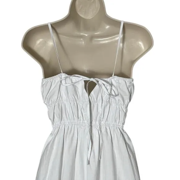 NWT Madewell Poplin Embroidered Tank Midi Dress inWhite Size 0
