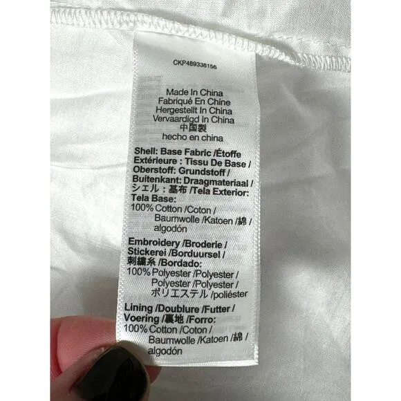 NWT Madewell Poplin Embroidered Tank Midi Dress inWhite Size 0