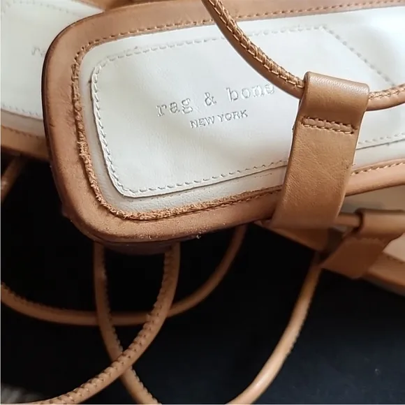 NWT rag &amp; bone Cindy Leather Tie Sandal innCamel/Tan with dustbag Size 7.5