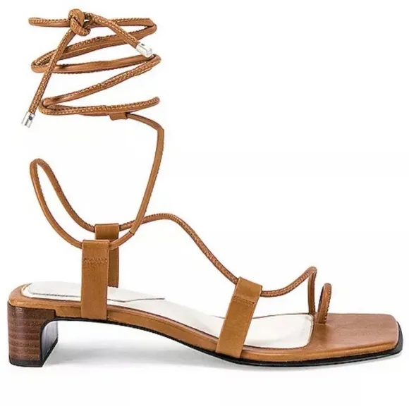 NWT rag &amp; bone Cindy Leather Tie Sandal innCamel/Tan with dustbag Size 7.5