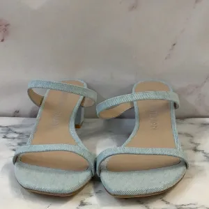NWT Stuart Weitzman Women's Shoes Aleena 50 Block Slide Light Blue Size 10 US