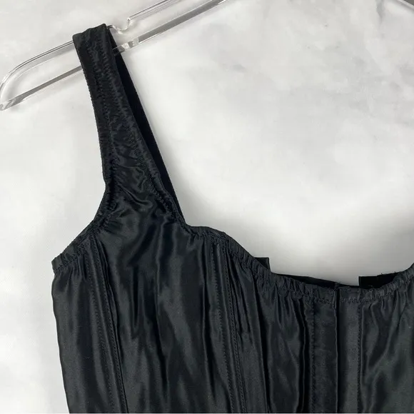 NWT Victoria's Secret Taylor Swift 100% Silk Classic Corset Top Set Black Sexy S