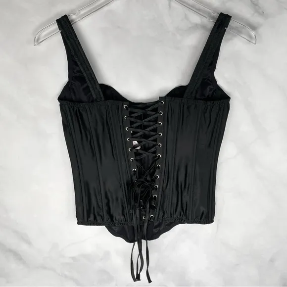 NWT Victoria's Secret Taylor Swift 100% Silk Classic Corset Top Set Black Sexy S