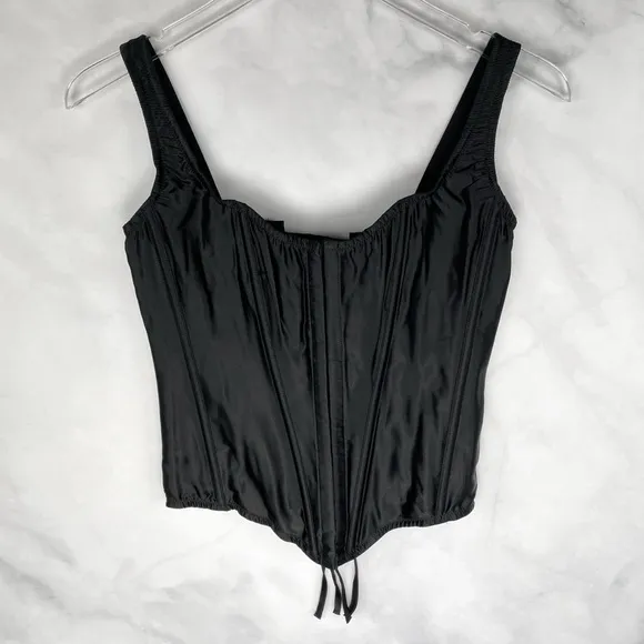 NWT Victoria's Secret Taylor Swift 100% Silk Classic Corset Top Set Black Sexy S