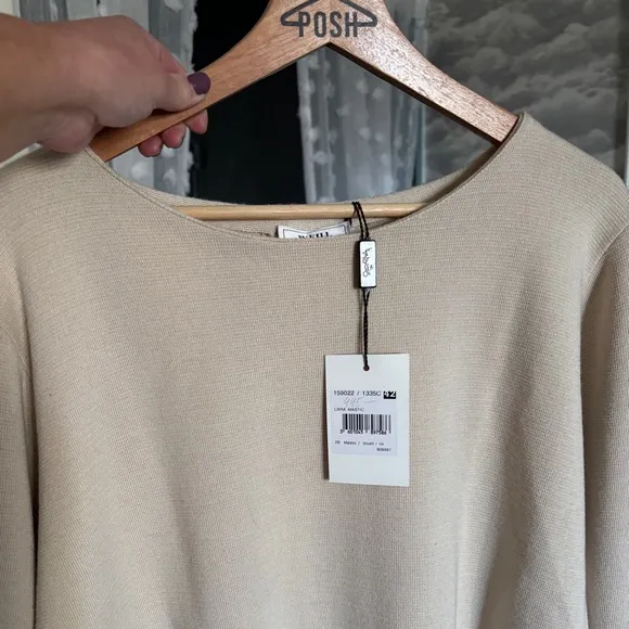 NWT WEILL cream colored long sleeve tunic sweater sz 10
