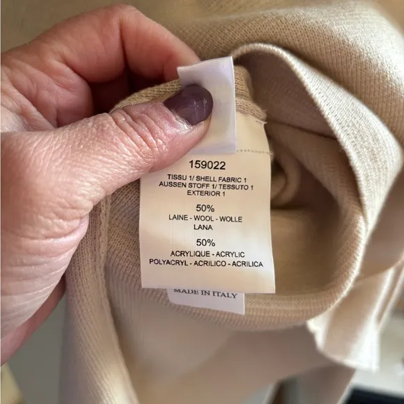 NWT WEILL cream colored long sleeve tunic sweater sz 10
