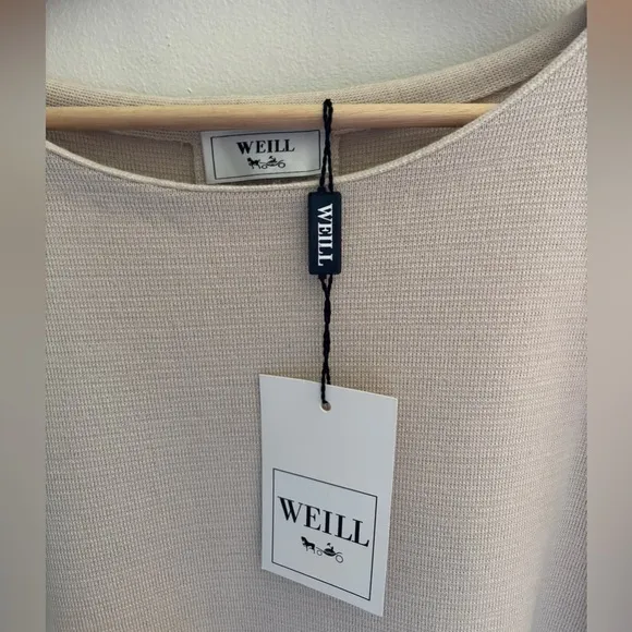 NWT WEILL cream colored long sleeve tunic sweater sz 10