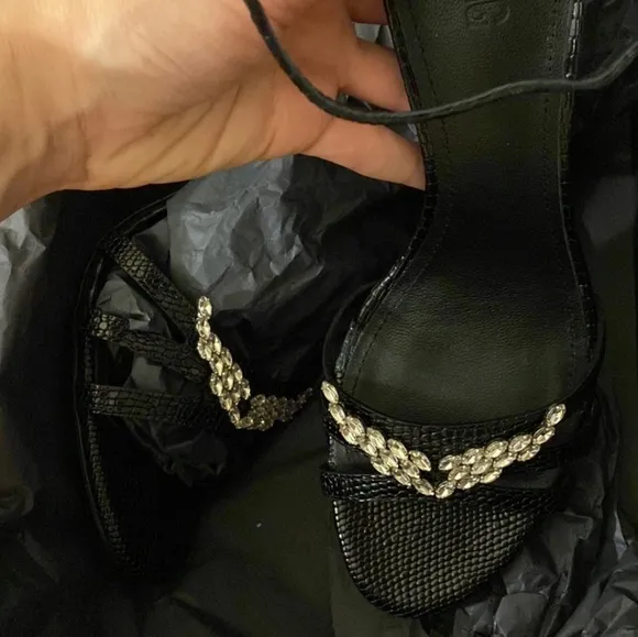 NWT ZADIG and VOLTAIRE Leather Amee Crystal Wing Court Shoe Strappy heels Sandal