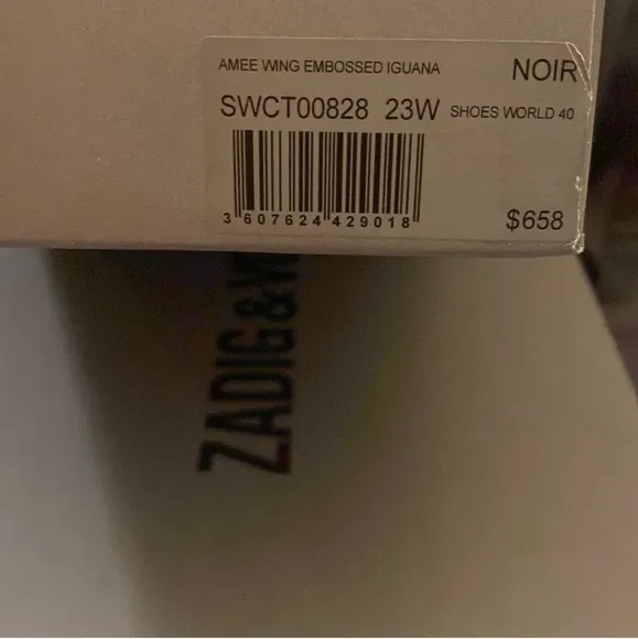 NWT ZADIG and VOLTAIRE Leather Amee Crystal Wing Court Shoe Strappy heels Sandal