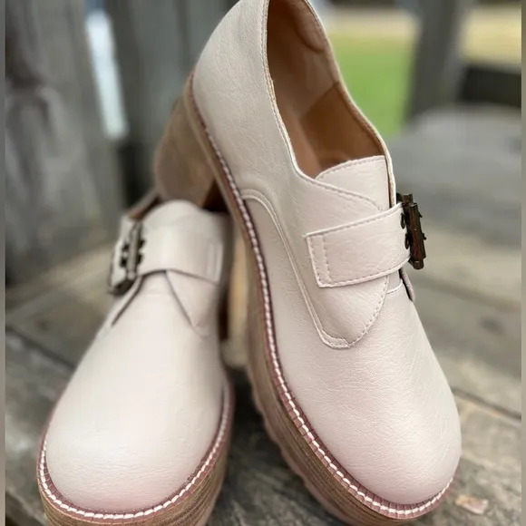 Oasis Society Chunky Heel Buckle Lug Sole 90s Y2K Platform Oxfords Shoes 7.5