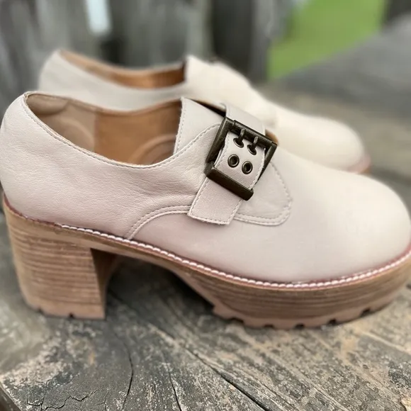 Oasis Society Chunky Heel Buckle Lug Sole 90s Y2K Platform Oxfords Shoes 7.5