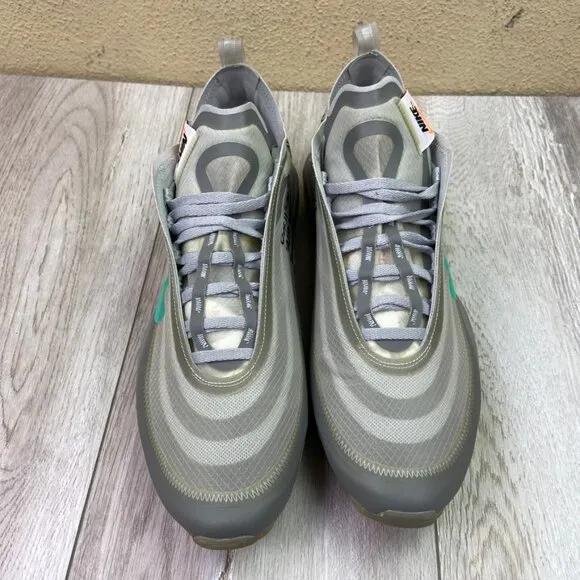 Off White Air Max 97 Shoes Mens Size 10 Gray Menta Sneaker Men AJ4585-101
