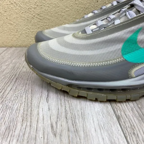 Off White Air Max 97 Shoes Mens Size 10 Gray Menta Sneaker Men AJ4585-101