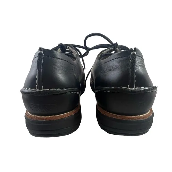 ohw? owns the factory | Ferrell Black Leather Hidden Eyelet Derby | sz‎ 9