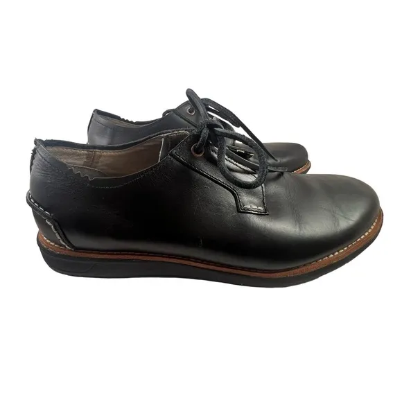 ohw? owns the factory | Ferrell Black Leather Hidden Eyelet Derby | sz‎ 9