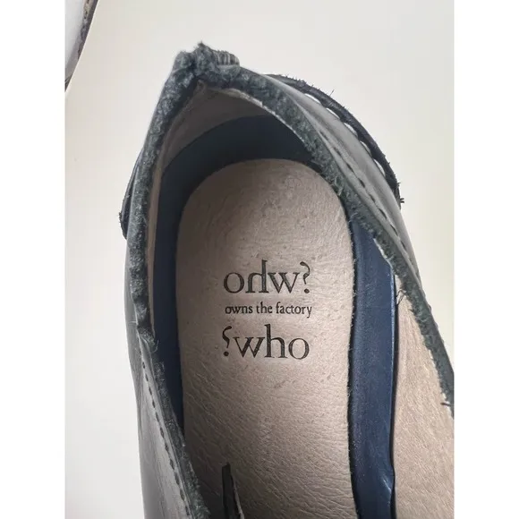 ohw? owns the factory | Ferrell Black Leather Hidden Eyelet Derby | sz‎ 9
