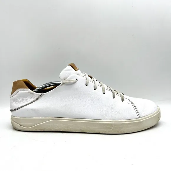 OluKai Lae'Ahi Li 'Ili White Leather Lace Up Sneakers Men's Shoes Size 12