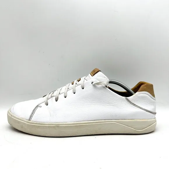 OluKai Lae'Ahi Li 'Ili White Leather Lace Up Sneakers Men's Shoes Size 12