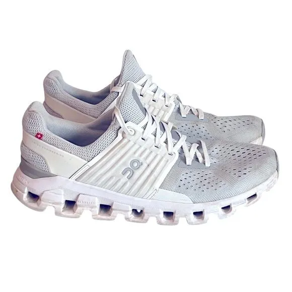 On Cloudswift 3 Running Shoes Womens 9 White Grey Athletic Comfort Cushioned