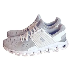 On Cloudswift 3 Running Shoes Womens 9 White Grey Athletic Comfort Cushioned