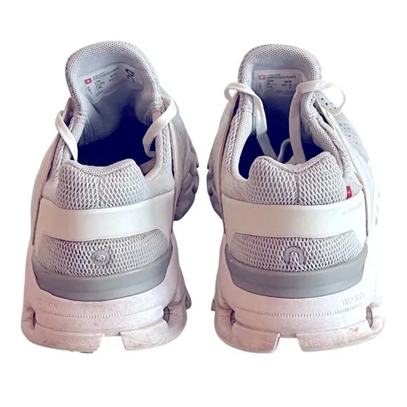 On Cloudswift 3 Running Shoes Womens 9 White Grey Athletic Comfort Cushioned