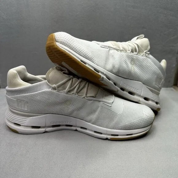 ON CloudNova Mens Size 13 Shoes White/Undyed Cloudtec Athletic Running Sneakers