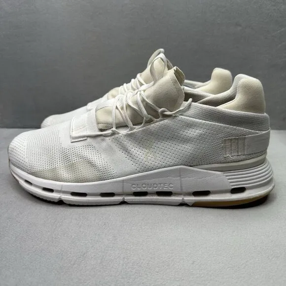 ON CloudNova Mens Size 13 Shoes White/Undyed Cloudtec Athletic Running Sneakers