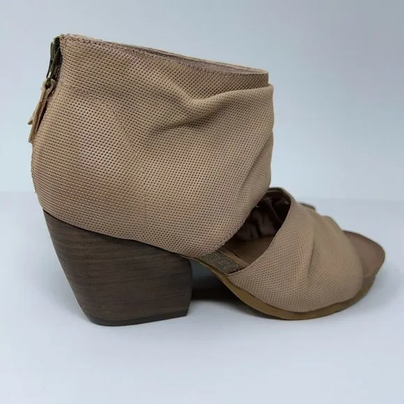OTBT Womens Patchouli Mauve Open Toe Leather Stacked Sandals Heels Shoes 8.5 New