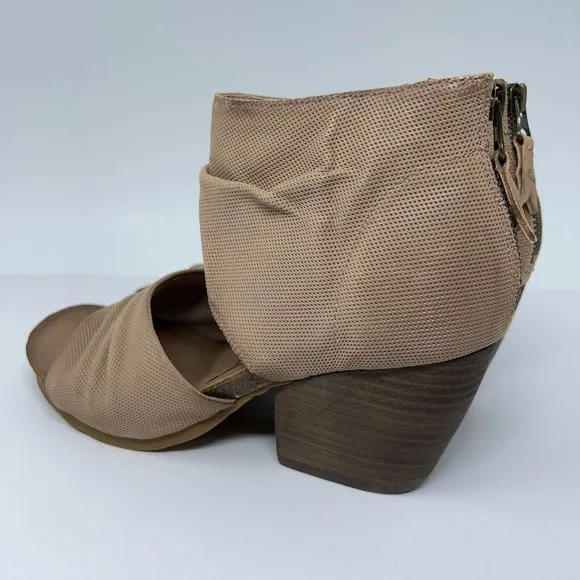 OTBT Womens Patchouli Mauve Open Toe Leather Stacked Sandals Heels Shoes 8.5 New