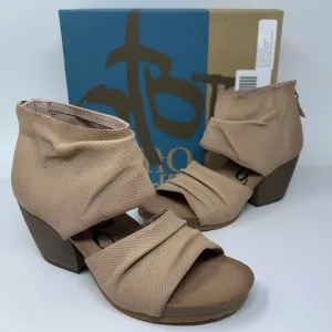 OTBT Womens Patchouli Mauve Open Toe Leather Stacked Sandals Heels Shoes 8.5 New