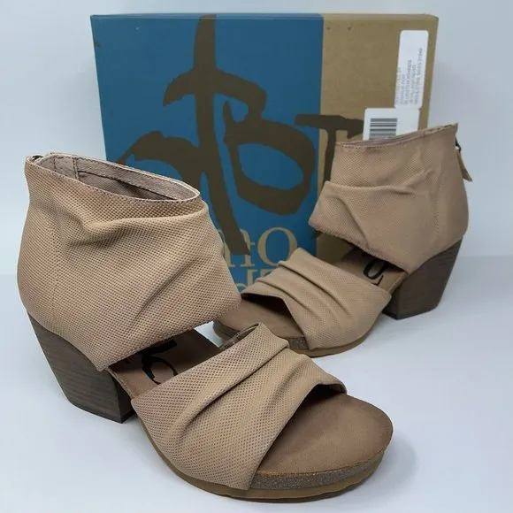 OTBT Womens Patchouli Mauve Open Toe Leather Stacked Sandals Heels Shoes 8.5 New
