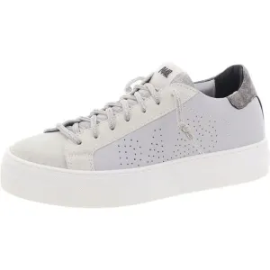 P448 Womens Gray Leather Lace-Up Casual and Fashion Sneakers Shoes New