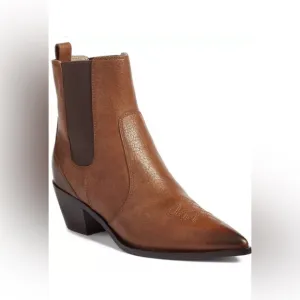 PAIGE Willa Leather Chelsea Boots SZ 7.5