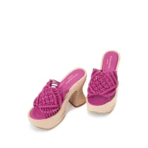 PALOMA BARCELO Womens Pink 2-1/2&quot; Platform Salma Almond Flare Shoes 37