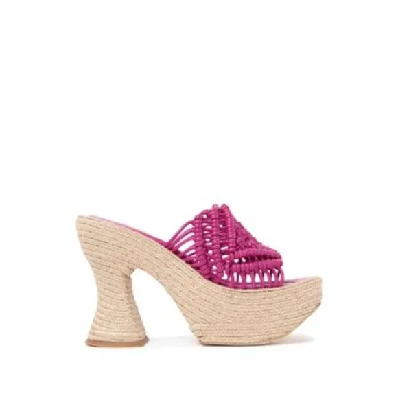 PALOMA BARCELO Womens Pink 2-1/2&quot; Platform Salma Almond Flare Shoes 37