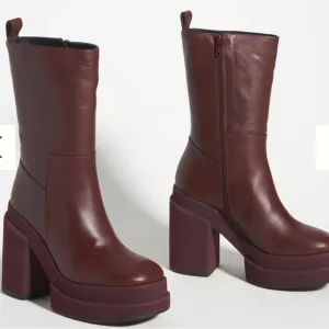 🌹PALOMA BARCELO🌹Melissa Platform Boot in Burgundy Size: 40