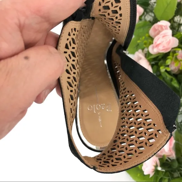 Paolo laser cut style black shoes size 10M (#9)