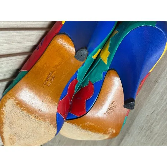 PARADOX by ZALO Multicolored Leather Kitten Heels Women’s Size 6M