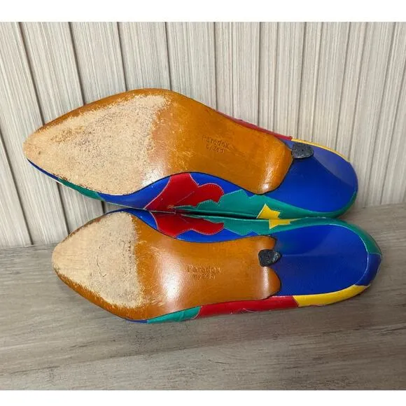 PARADOX by ZALO Multicolored Leather Kitten Heels Women’s Size 6M