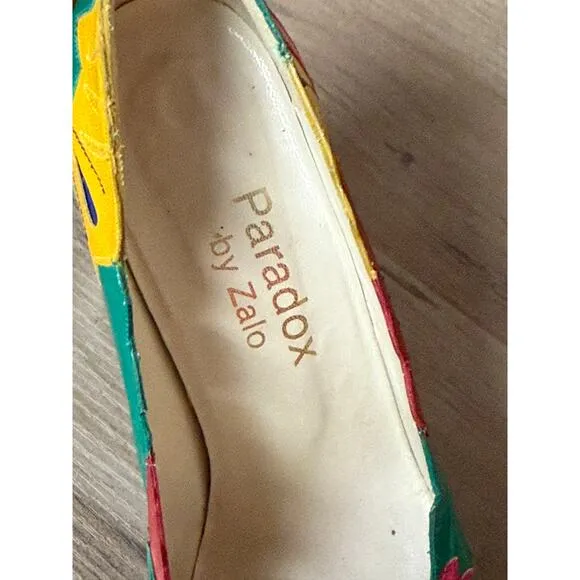 PARADOX by ZALO Multicolored Leather Kitten Heels Women’s Size 6M