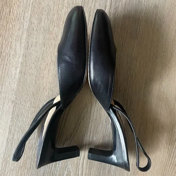 Paul Andrew Women's Black Leather Sling Back Closed Toe Heel Shoes 36 (6)