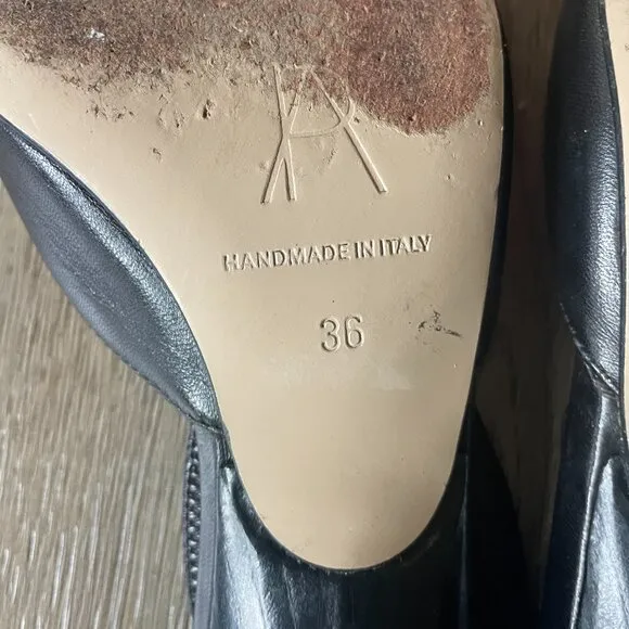 Paul Andrew Women's Black Leather Sling Back Closed Toe Heel Shoes 36 (6)