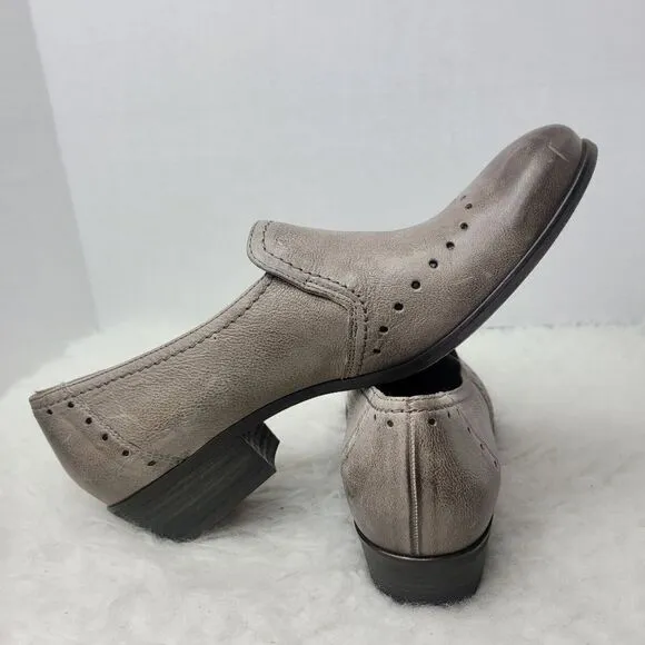 Paul Green Ava Gray Leather Ankle Bootie Shoes Size 7.5