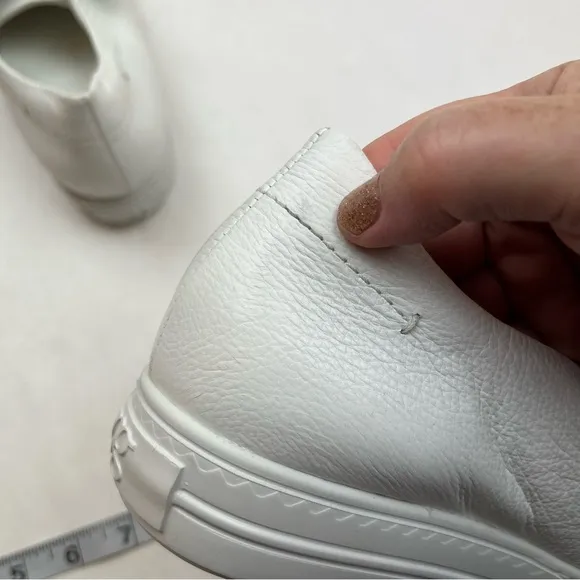 Paul Green‎ White Leather Sneaker Womens Size US 9.5 Lace-up Preppy NWOT *FLAWED