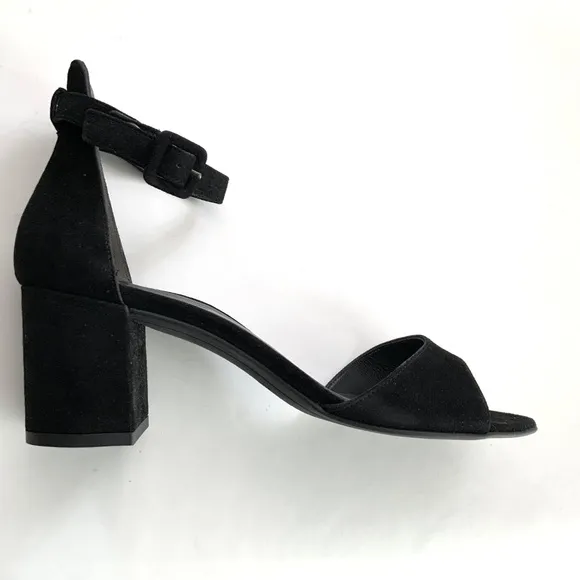 Paul Green Women's Agusta Black Suede Ankle Strap Block Heel Sandals 9.5