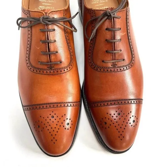 Peal &amp; Company Crockett &amp; Jones England made leather shoes 8.5