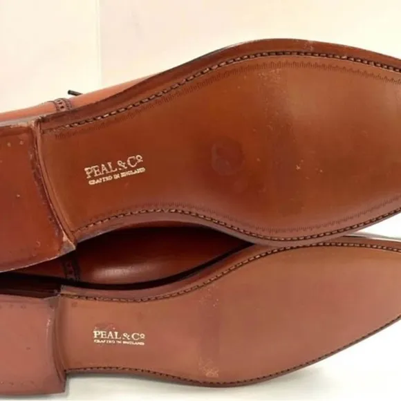 Peal &amp; Company Crockett &amp; Jones England made leather shoes 8.5
