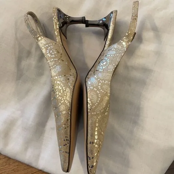 PETER KAISER GOLD MIRO SHOES.  NEW