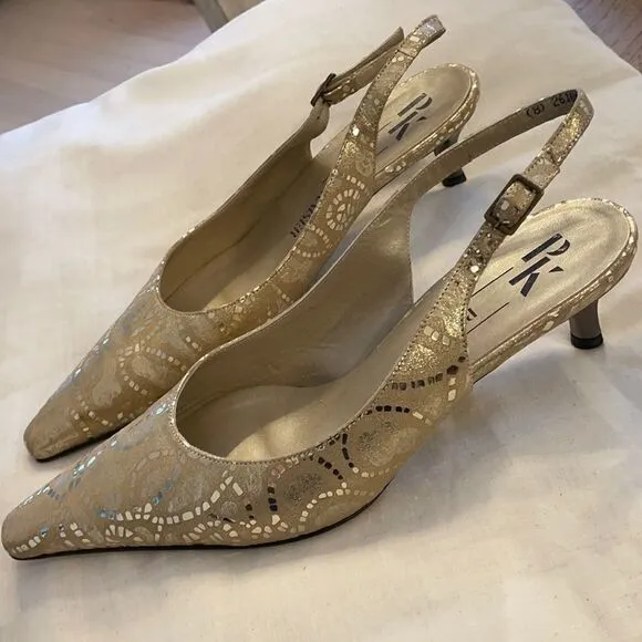 PETER KAISER GOLD MIRO SHOES.  NEW