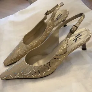 PETER KAISER GOLD MIRO SHOES.  NEW